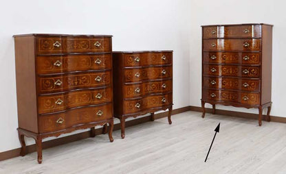 イタリア 6段チェスト 象嵌 88cm 猫脚 054/6