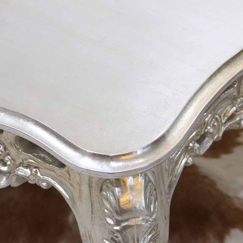 リビングテーブル シルバー 110cm ローテーブル 猫脚 イタリア DIBIASE TB-L-SV