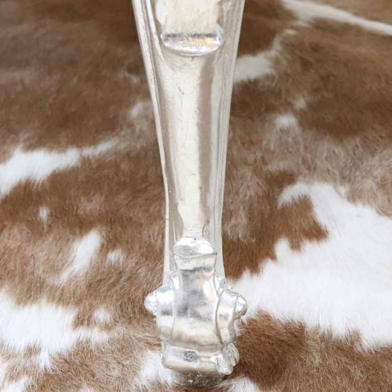 リビングテーブル シルバー 110cm ローテーブル 猫脚 イタリア DIBIASE TB-L-SV