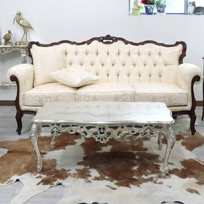 リビングテーブル シルバー 110cm ローテーブル 猫脚 イタリア DIBIASE TB-L-SV