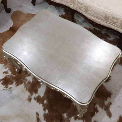 リビングテーブル シルバー 84cm ローテーブル 猫脚 イタリア DIBIASE TB-S-SV