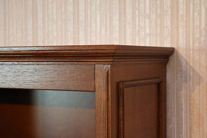 イタリア ブックケース 本棚 茶 象嵌 オープンキャビネット 丸脚