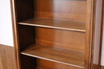 イタリア ブックケース 本棚 茶 象嵌 オープンキャビネット 丸脚