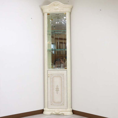サルタレッリ アマルフィ コーナーキャビネット アイボリー ガラスケース