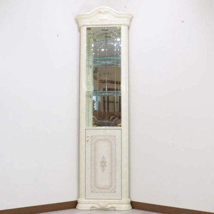 サルタレッリ アマルフィ コーナーキャビネット アイボリー ガラスケース
