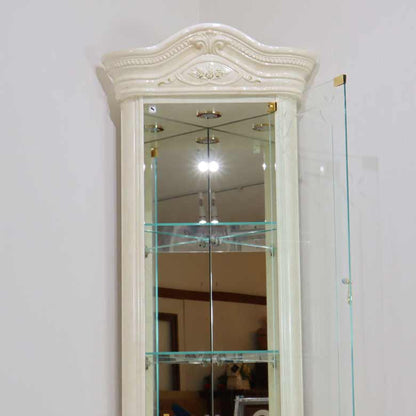 サルタレッリ アマルフィ コーナーキャビネット アイボリー ガラスケース