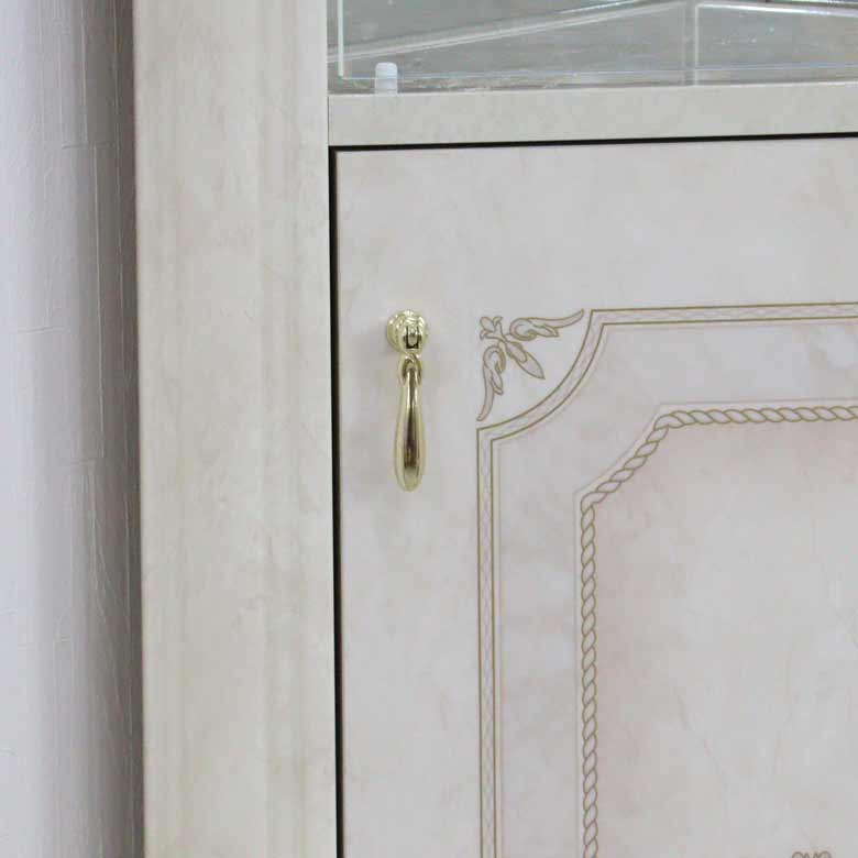 サルタレッリ アマルフィ コーナーキャビネット アイボリー ガラスケース