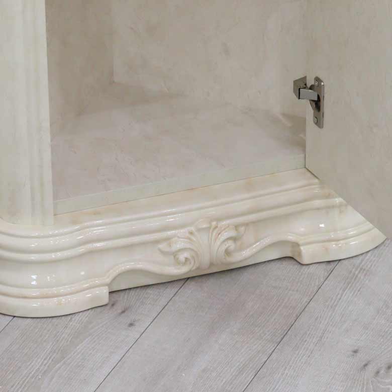 サルタレッリ アマルフィ コーナーキャビネット アイボリー ガラスケース