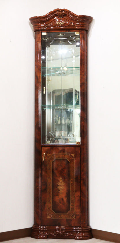 サルタレッリ アマルフィ コーナーキャビネット ウォールナット ショーケース