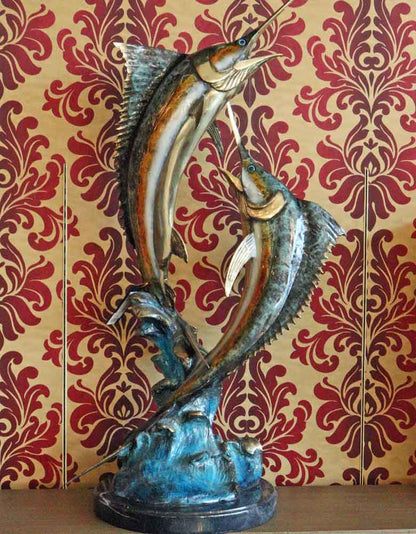 カジキ 置物 ソードフィッシュ ブロンズ 完成品 アニマルオブジェ アンティーク