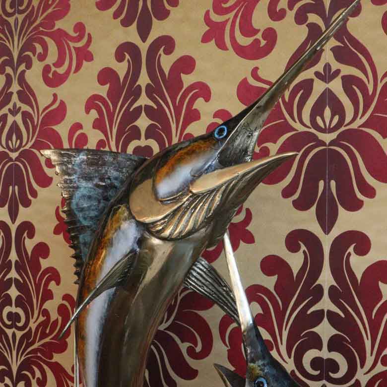 カジキ 置物 ソードフィッシュ ブロンズ 完成品 アニマルオブジェ アンティーク