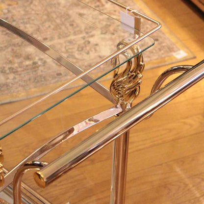 おしゃれ ワゴン キャスター付 ワゴン ゴールド トロリー ミラーワゴン スワン