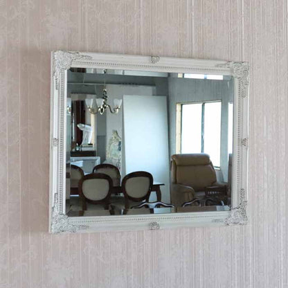 ミラー 壁掛け ホワイト 縦横兼用 鏡 アンティーク ヨーロピアン クラシック おしゃれ