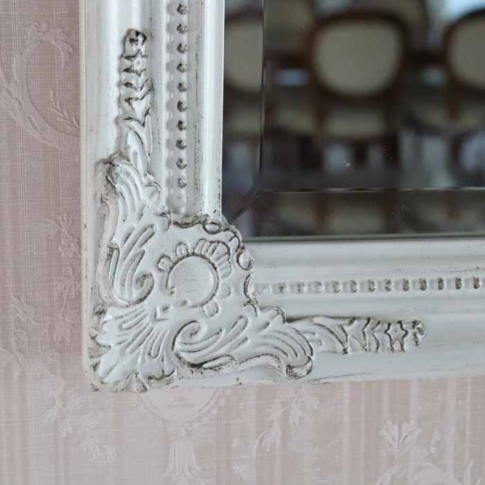 ミラー 壁掛け ホワイト 縦横兼用 鏡 アンティーク ヨーロピアン クラシック おしゃれ