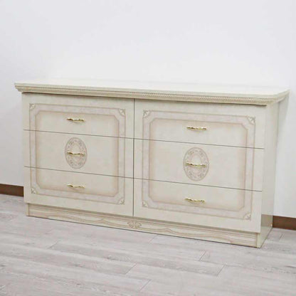 サルタレッリ アマルフィ ワイドチェスト アイボリー 6引出 ダブルドレッサー