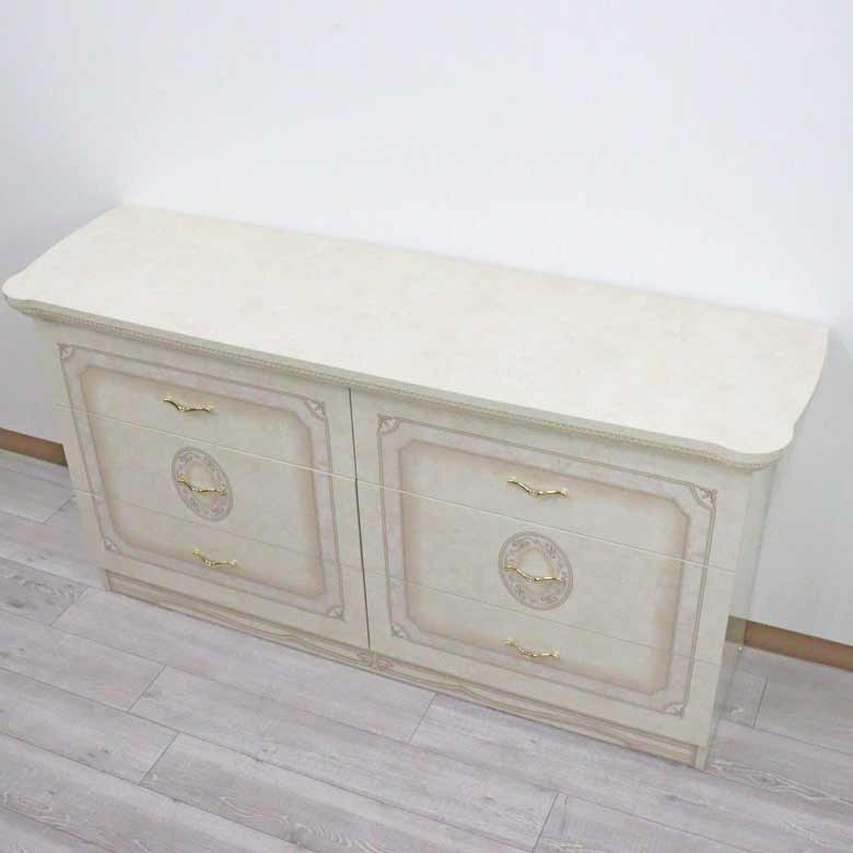 サルタレッリ アマルフィ ワイドチェスト アイボリー 6引出 ダブルドレッサー