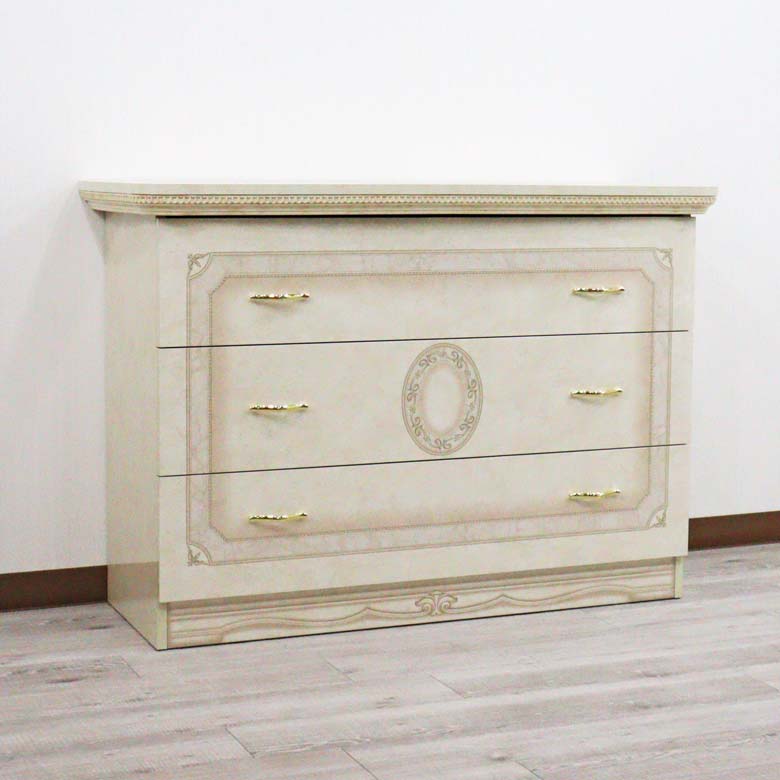 サルタレッリ アマルフィ ワイドチェスト アイボリー 3引出 シングルドレッサー