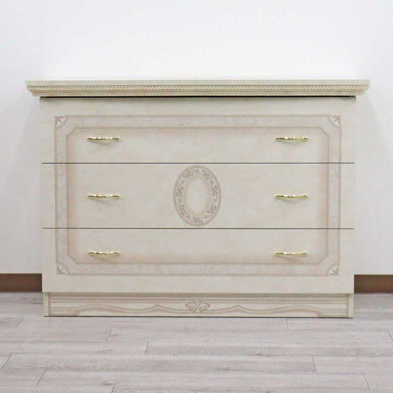 サルタレッリ アマルフィ ワイドチェスト アイボリー 3引出 シングルドレッサー