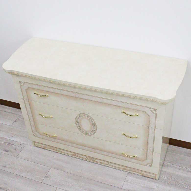 サルタレッリ アマルフィ ワイドチェスト アイボリー 3引出 シングルドレッサー