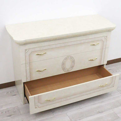 サルタレッリ アマルフィ ワイドチェスト アイボリー 3引出 シングルドレッサー