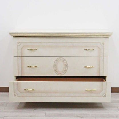 サルタレッリ アマルフィ ワイドチェスト アイボリー 3引出 シングルドレッサー