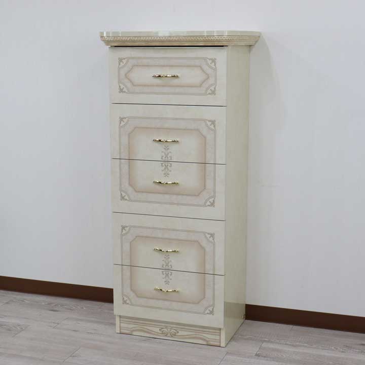 サルタレッリ アマルフィ 5段チェスト  アイボリー 5引出 リビングチェスト