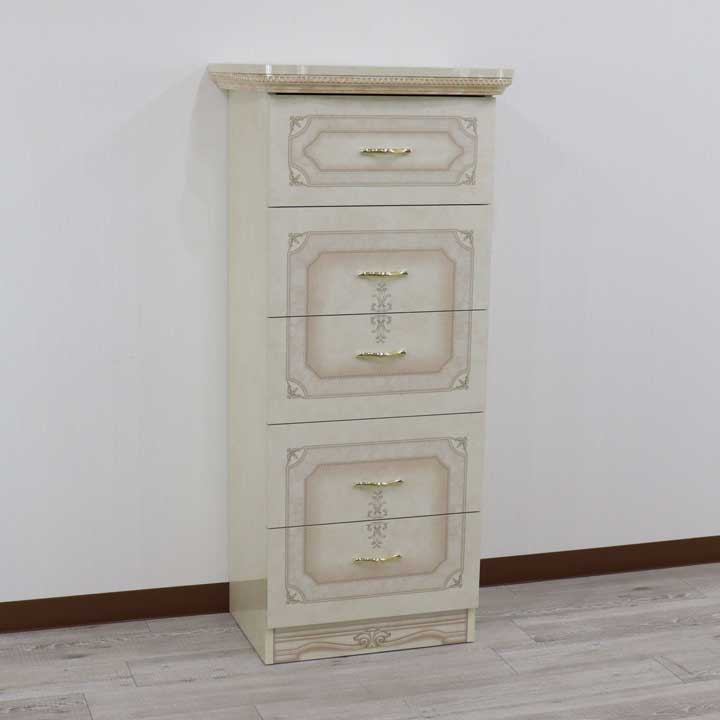 サルタレッリ アマルフィ 5段チェスト  アイボリー 5引出 リビングチェスト