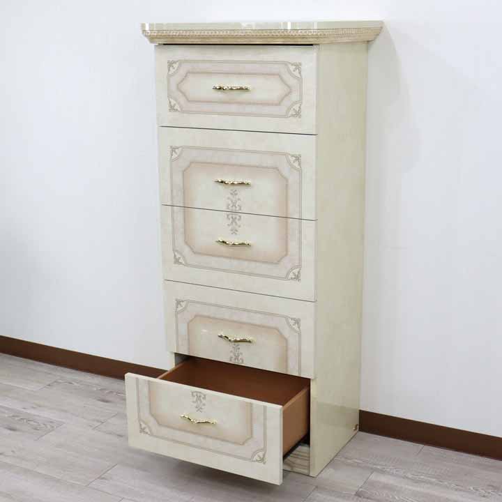 サルタレッリ アマルフィ 5段チェスト  アイボリー 5引出 リビングチェスト
