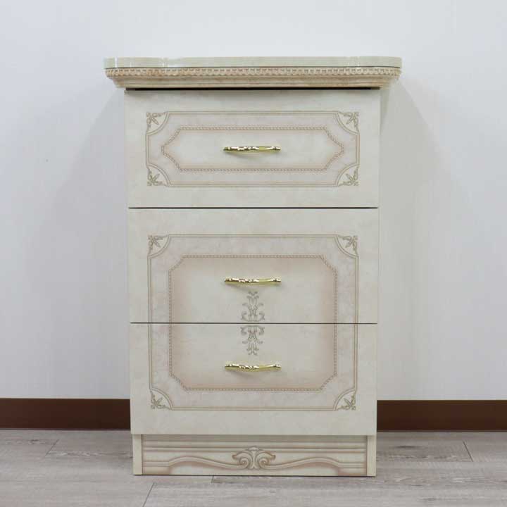 サルタレッリ アマルフィ 3段チェスト  アイボリー 3引出 ナイトテーブル