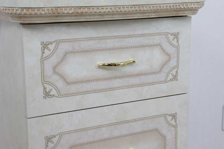 サルタレッリ アマルフィ 3段チェスト  アイボリー 3引出 ナイトテーブル