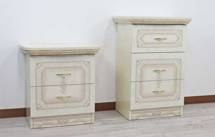 サルタレッリ アマルフィ 2段チェスト  アイボリー 2引出 ナイトテーブル