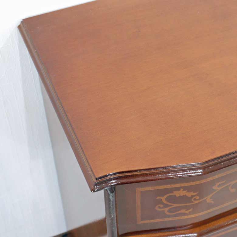 チェスト 木製 象嵌 丸脚 ローキャビネット 87cm サイドボード 119TS