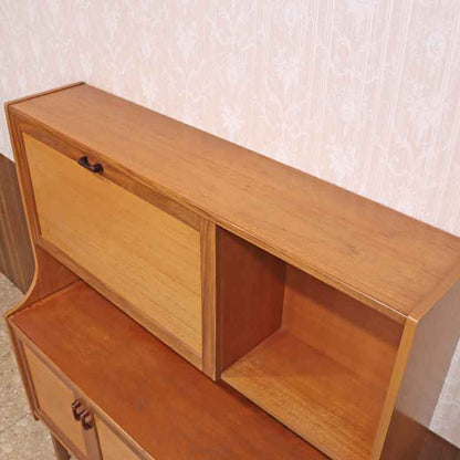 イギリス ヴィンテージ チーク材 ライティングビューロー付き キャビネット サイドボード