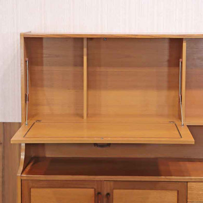 イギリス ヴィンテージ チーク材 ライティングビューロー付き キャビネット サイドボード