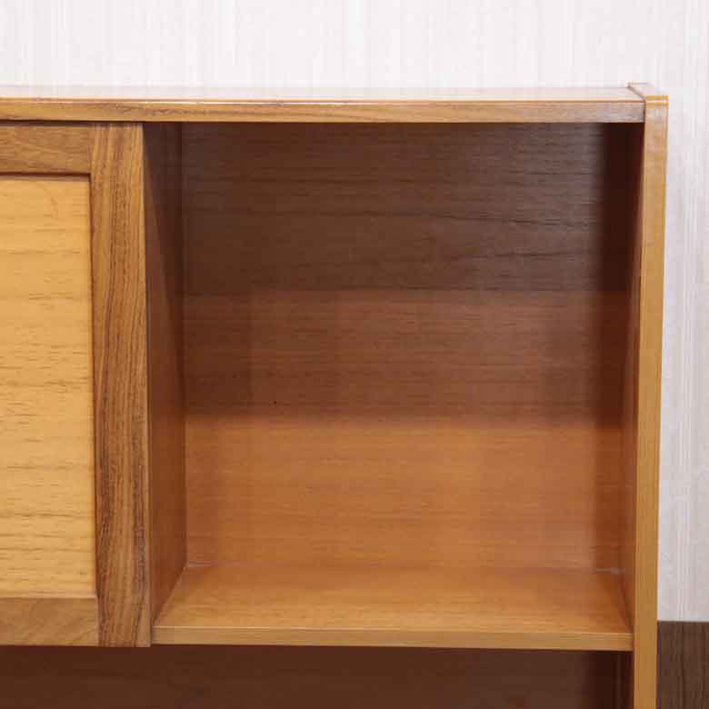 イギリス ヴィンテージ チーク材 ライティングビューロー付き キャビネット サイドボード