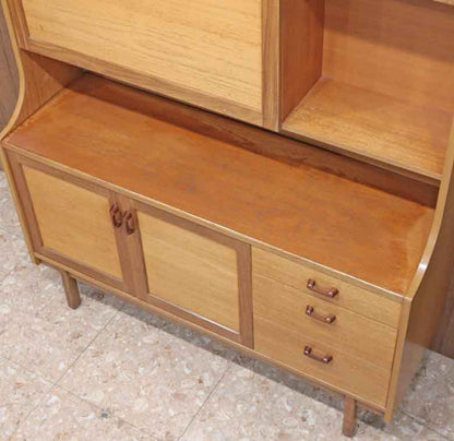 イギリス ヴィンテージ チーク材 ライティングビューロー付き キャビネット サイドボード