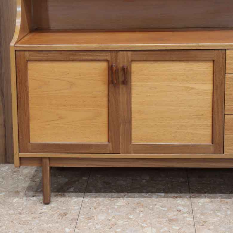 イギリス ヴィンテージ チーク材 ライティングビューロー付き キャビネット サイドボード