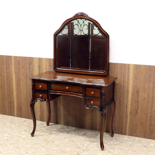 ドレッサー 1面鏡 猫脚 マホガニー 鏡台 木製