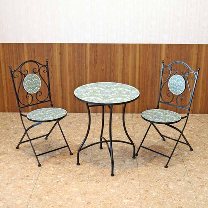 ロイヤルアーデン ガーデンテーブルセット アイアン バード＆ストロベリー 3点セット テーブル＆チェア2脚