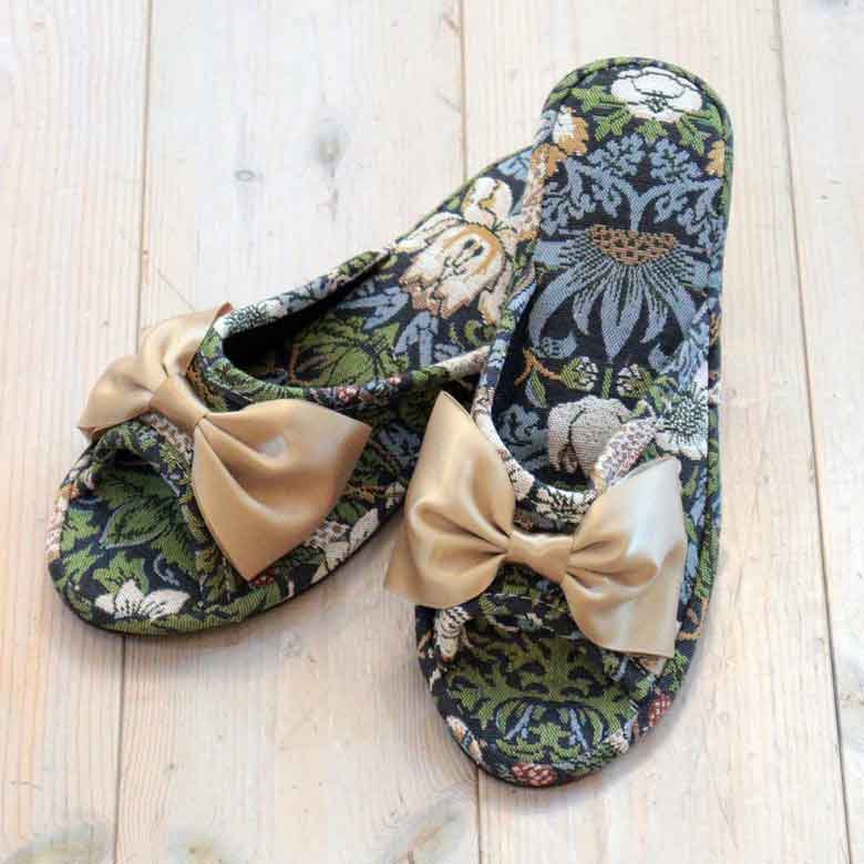 ロイヤルアーデン スリッパ ルームシューズ フリーサイズ バード＆ストロベリー いちご泥棒