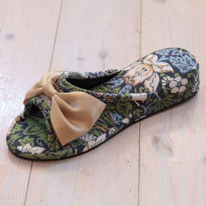 ロイヤルアーデン スリッパ ルームシューズ フリーサイズ バード＆ストロベリー いちご泥棒