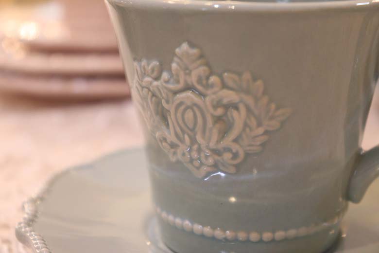 カップアンドソーサー ティーカップ ブルー ストーンウェア フレンチカントリー