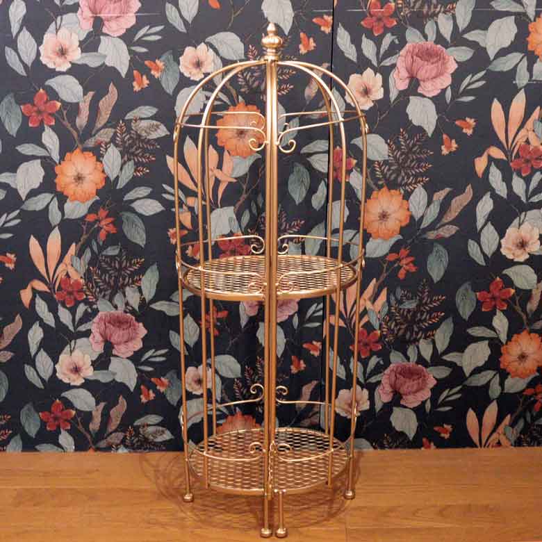 円形シェルフ アルミ バードケージSシャンパンゴールド