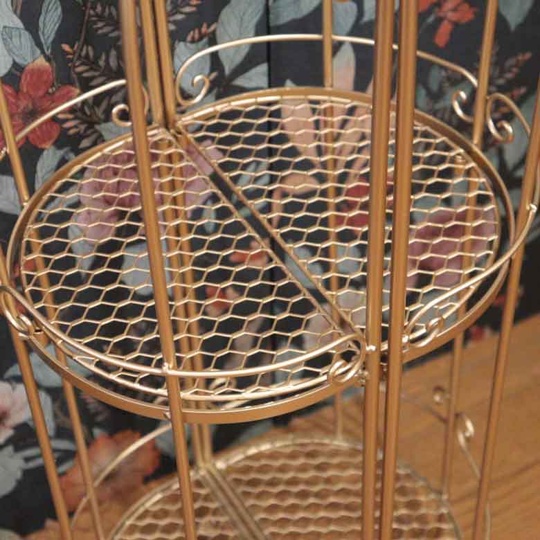円形シェルフ アルミ バードケージSシャンパンゴールド