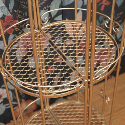 円形シェルフ アルミ バードケージSシャンパンゴールド