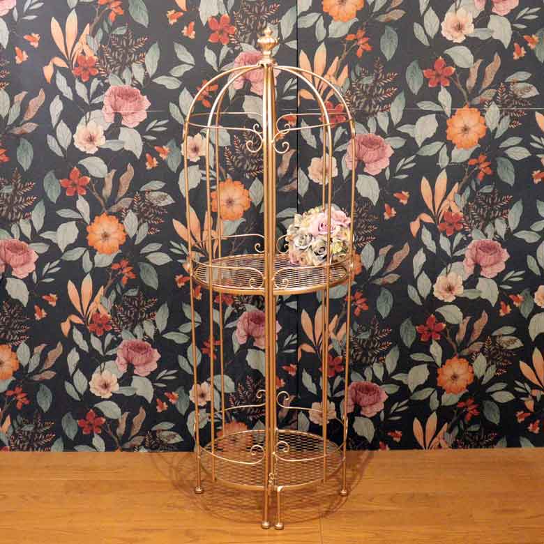 円形シェルフ アルミ バードケージL シャンパンゴールド