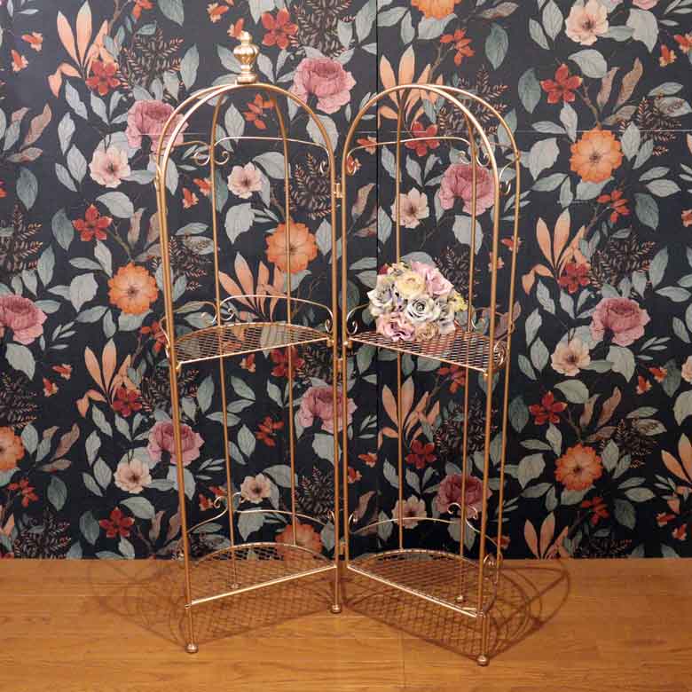 円形シェルフ アルミ バードケージL シャンパンゴールド