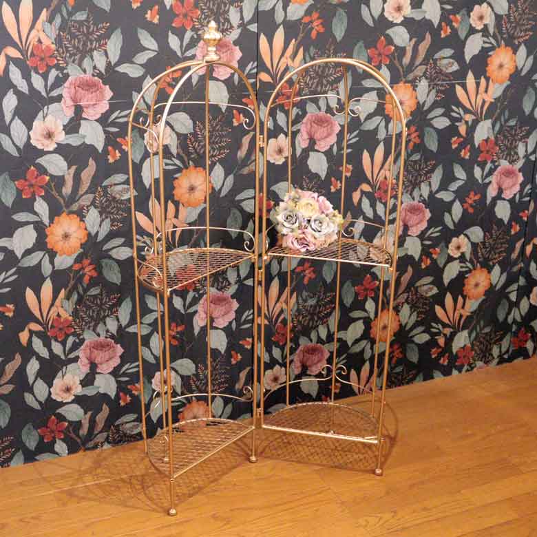 円形シェルフ アルミ バードケージL シャンパンゴールド