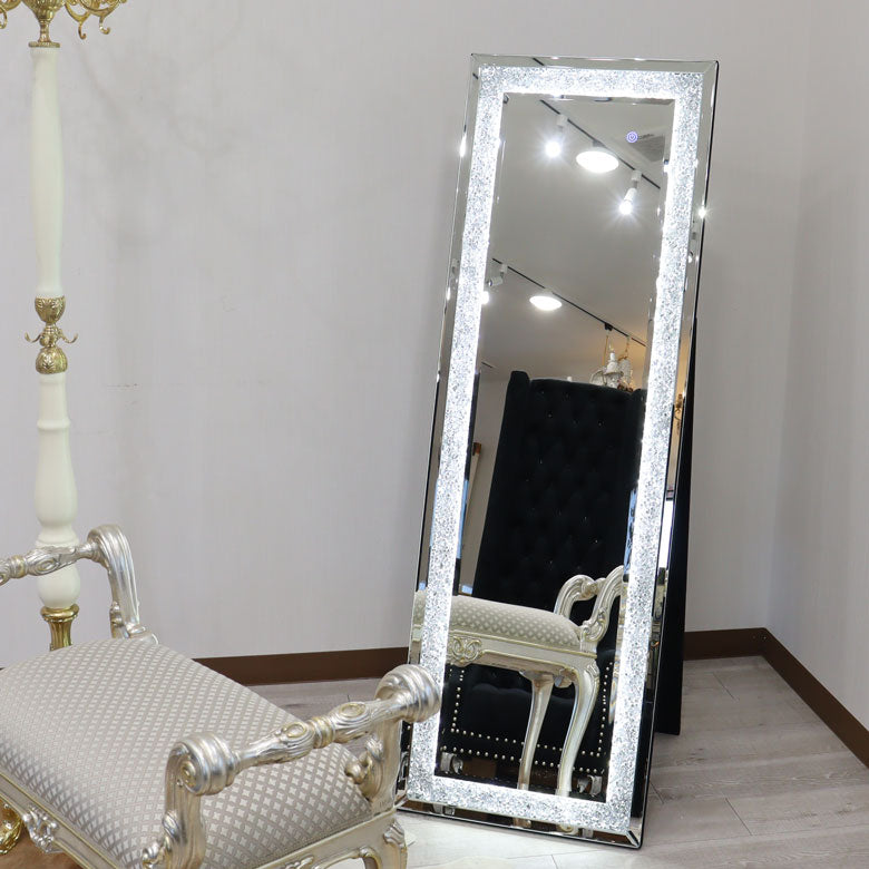 ミラー家具 スタンドミラー 150cm LED 姿見 鏡 グラムスタイル