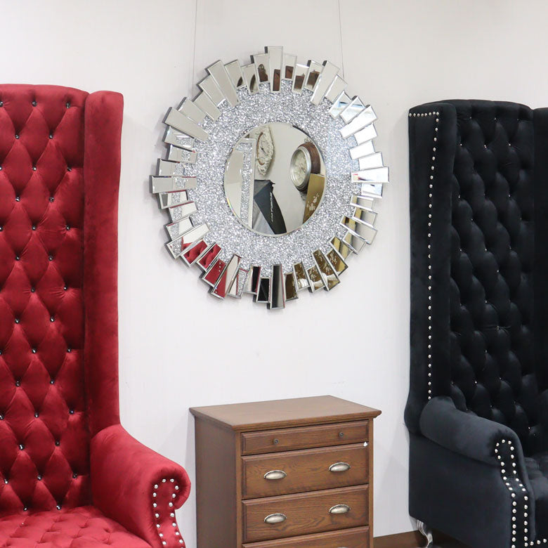 ミラー家具 壁掛けミラー LED 100cm 円形 鏡 グラムスタイル ミラーA